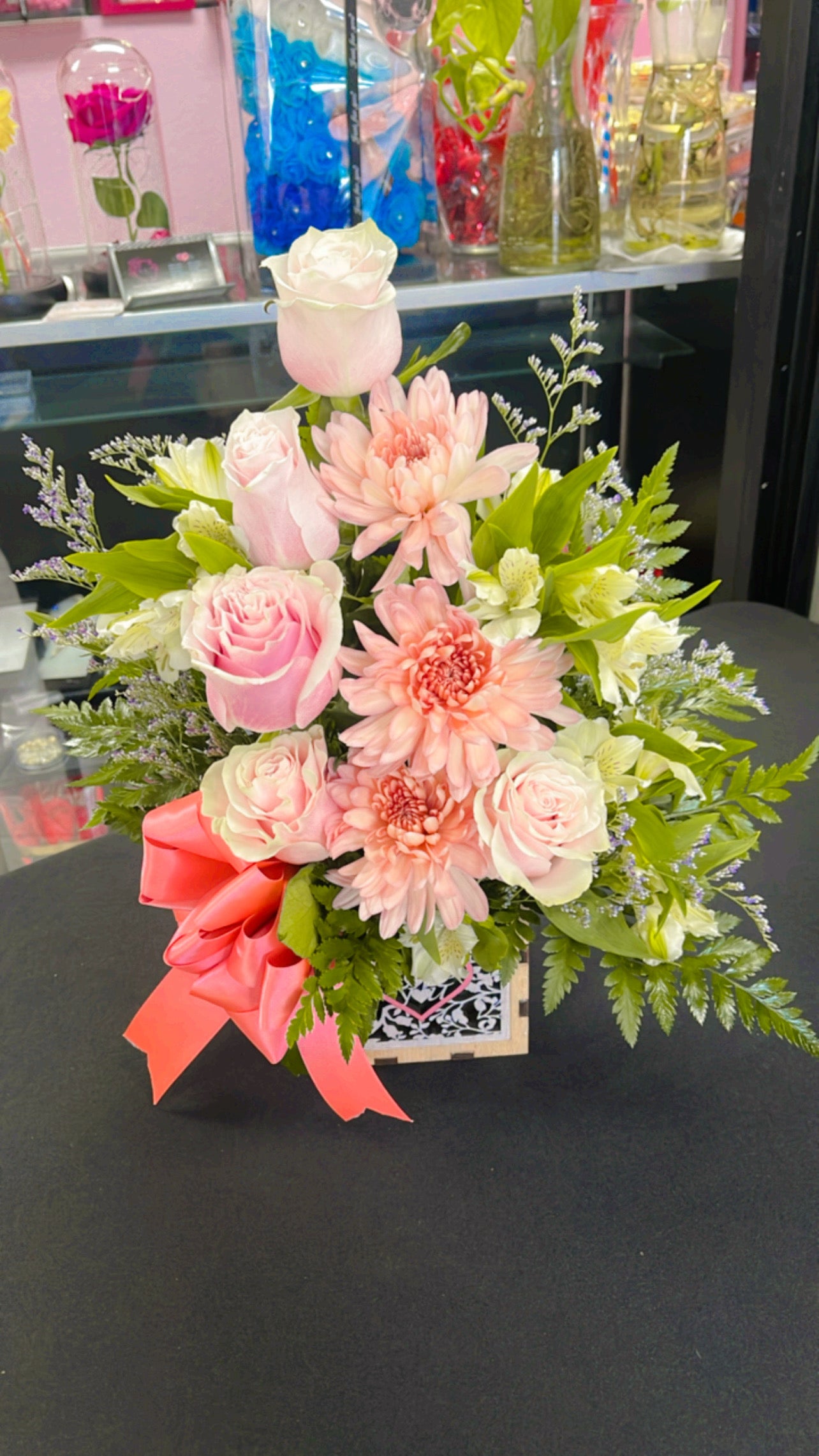 Petal Whispers: Mini Pink Blooms in Wooden Box πΈβ¨