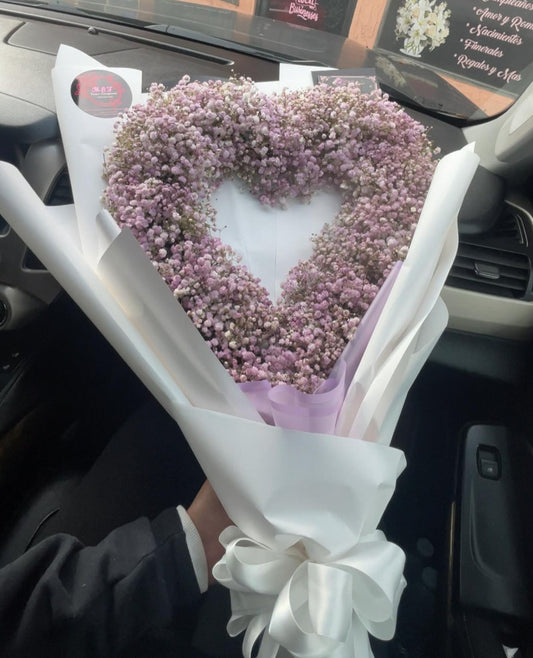 Babys Breath Heart Bouquet